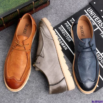 

Nice New Autumn Retro British Leather Shose Men Flats Fashion Low Casual Shoes Men Loafers Oxford Shoes For Men Fashion