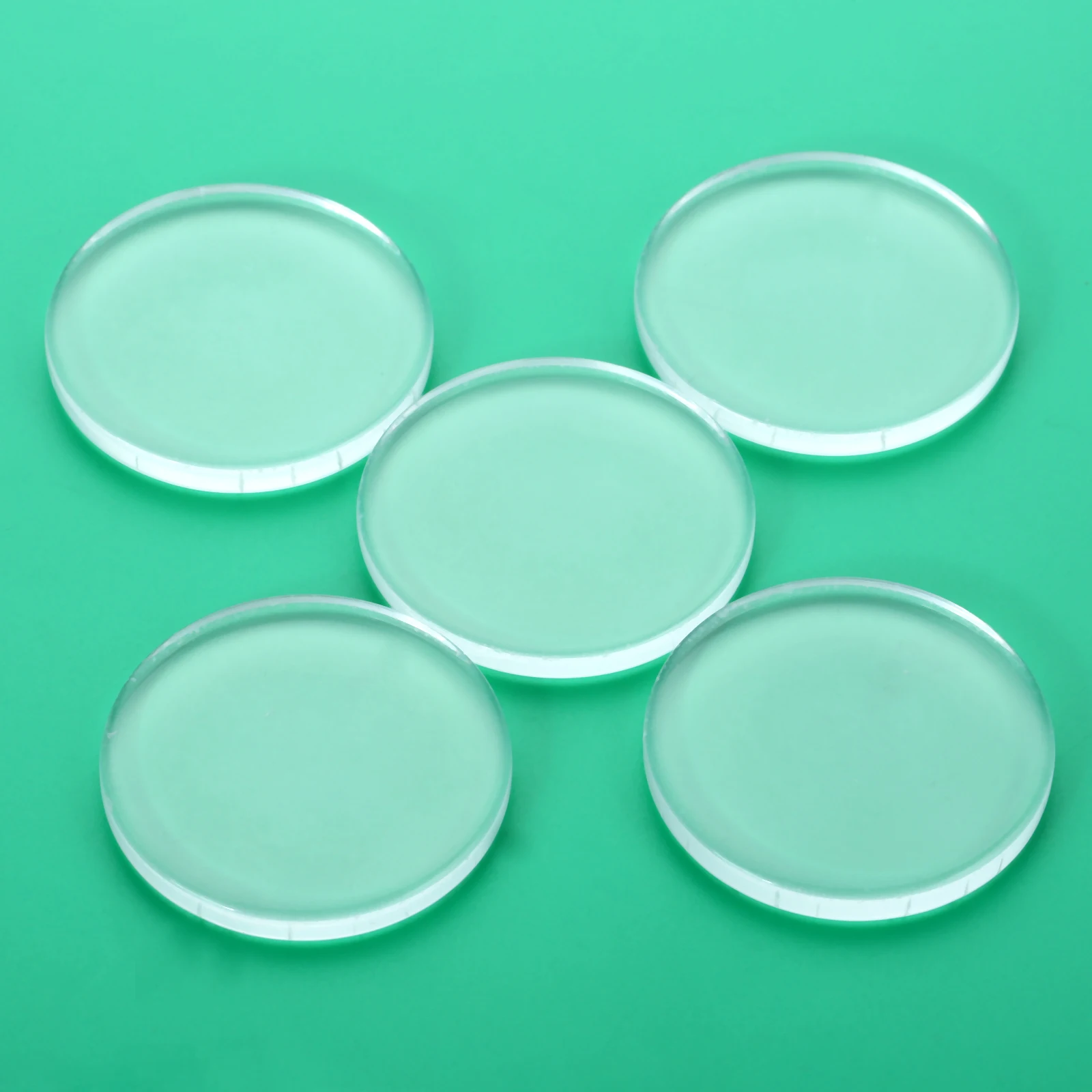 100/50/20/10/5pcs Transparent Glass Refrigerator Sticker Both Side Flat Round Clear Glass Cabochon Handmade Jewelry Accessories - Цвет: 40mm 5pcs