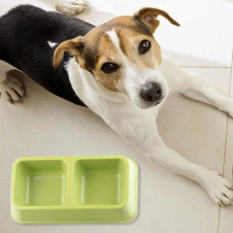 Bamboo Pets двойные чаши для защиты окружающей среды пищевая пластина для собак Petshop Двойная чаша зеленый/бежевый/оранжевый 25,5x13,5x5 см