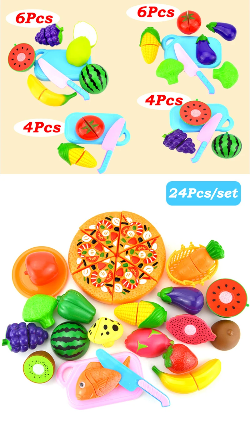 Игрушки для ролевых игр пластиковые для резки еды фрукты овощи ролевые игры детские кухонные игрушки обучение по методу Монтессори развивающие игрушки