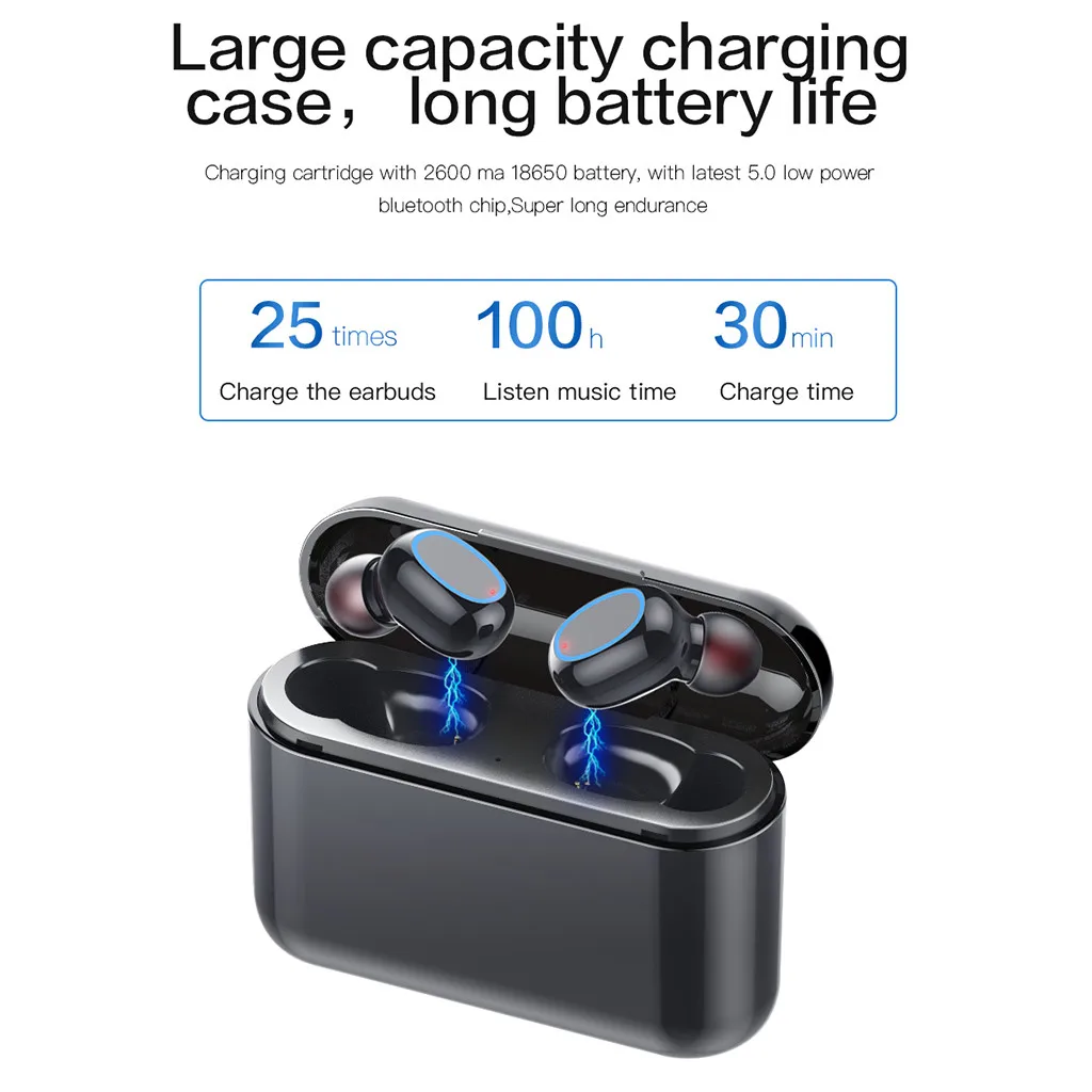 Binmer TWS Bluetooth наушники стерео наушники-капельки HiFi bluetooth-гарнитура с зарядкой Pod беспроводные гарнитуры для всех смартфонов# G1