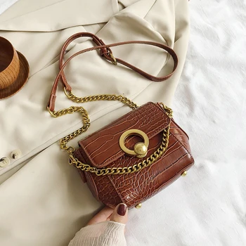 

High quality luxury bag solid leather chain women's Small shoulder bag purses and handbags bags for women 2020 sac a main