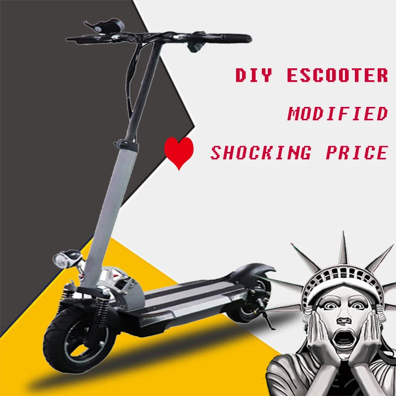  DIY Modified 100km Electric Scooter 500W 48V 10inch Optional Foldable Electric Skateboard Patinete 