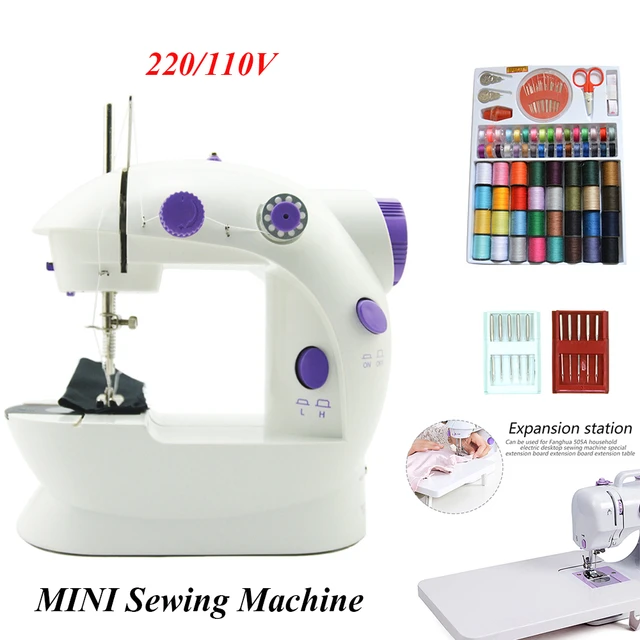 Inne Sewing Machine Mini Portable Household Night Light Foot Pedal Straight  Line Hand Table Two Thread Kit Electric - Sewing Machines - AliExpress