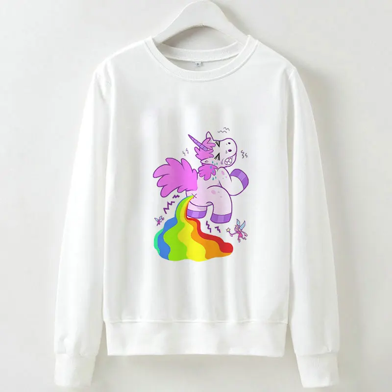 Модная Толстовка Harajuku Kawaii с единорогом для девочек, коллекция года, Повседневный пуловер с длинными рукавами и капюшоном Sudadera Mujer, пуловер - Цвет: 821