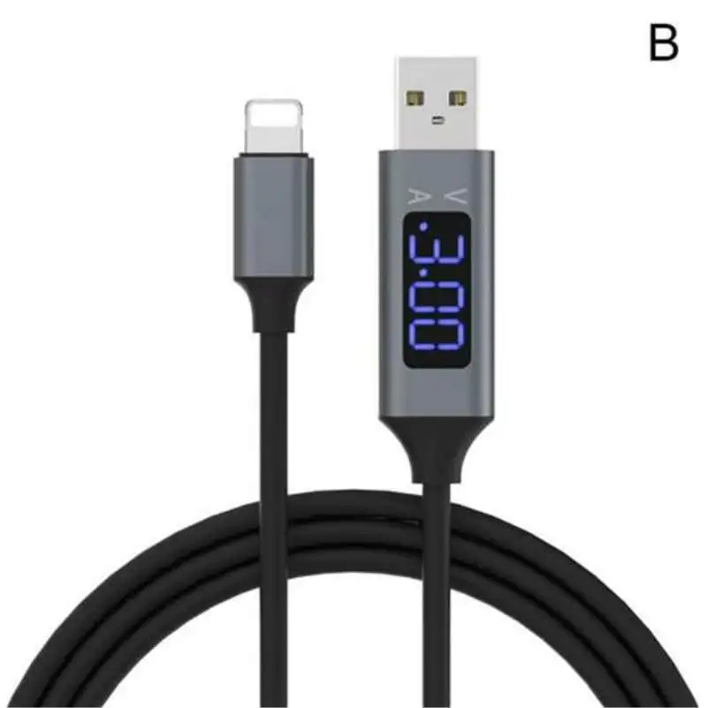 For iPhone 3.1A Быстрая зарядка светодиодный кабель дисплея напряжения тока для Android iPhone type-C - Цвет: For iPhone