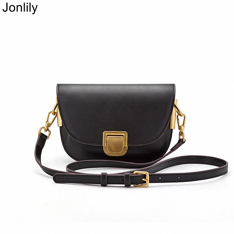 Jonlily женская натуральная кожаный седельный мешок Shoulderbag Женская модная сумка-мессенджер через плечо ежедневный кошелек для подростков-KG254