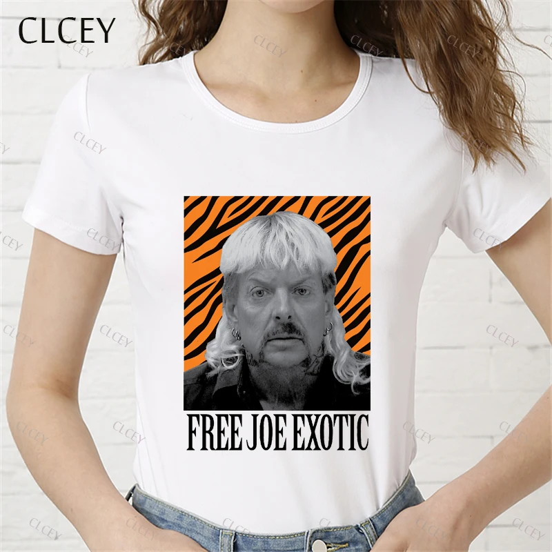 Экзотическая модная футболка Clcey Joe в стиле Харадзюку с принтом тигра короля и