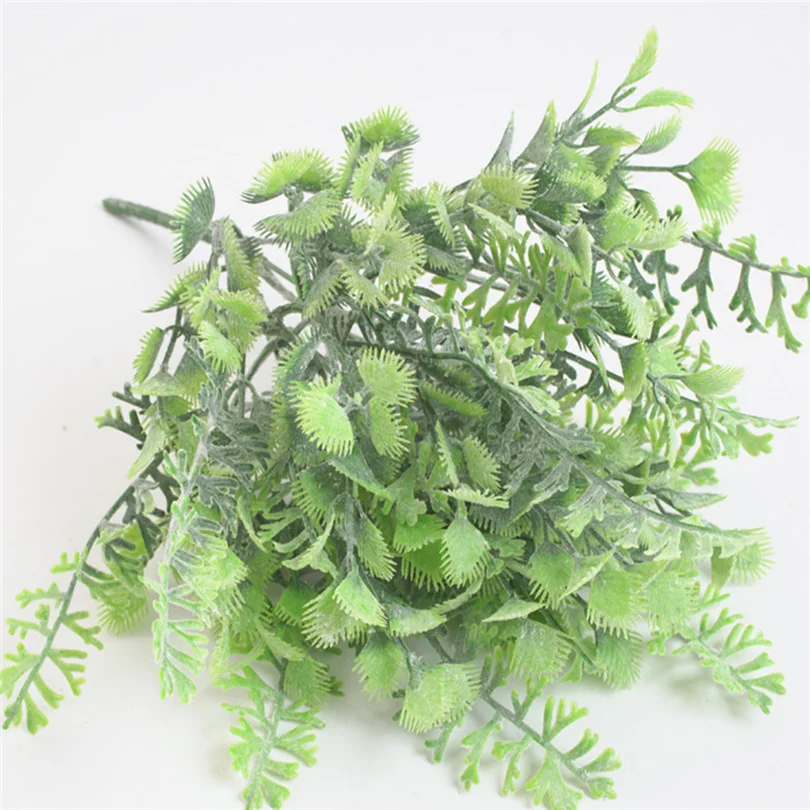Plastic Antler Leaf Bunch Artificial Flocking Antler Flower Fake Grass Greenery Plant Greenery for Home Office Table Decoration