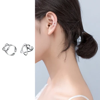 

Mocanie Simple Lovely Star Clips Earring for Women 925 Sterling Silver Anti-Allergy Ear Pin Fine Jewelry Without Pierced Ears