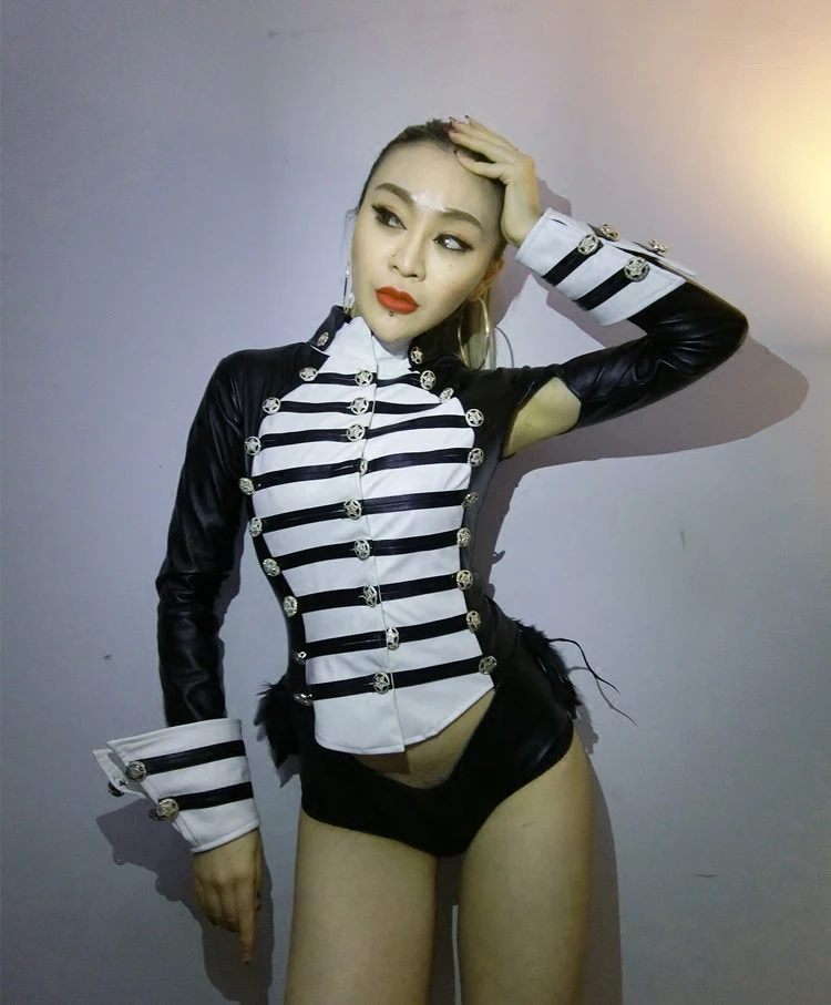 Ds платье для выступлений новое женское певица для ночного клуба, бара, DJ Джаз платье для выступлений на сцене ведущее танцевальное платье кожаное Повседневное платье