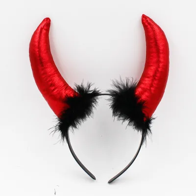 Handmade Sheep Horn Headband Hairband Accessory Demon Evil Gothic Cosplay Halloween Headwear Prop Headband