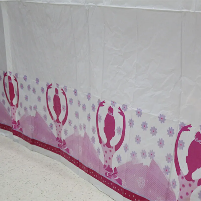 1pc tablecloth Розовые вечерние одноразовые вечерние столовые приборы для девочек-балерин, розовые салфетки для дня рождения, скатерть, поднос, пригласительные открытки, вечерние украшения - Цвет: 1pc tablecloth