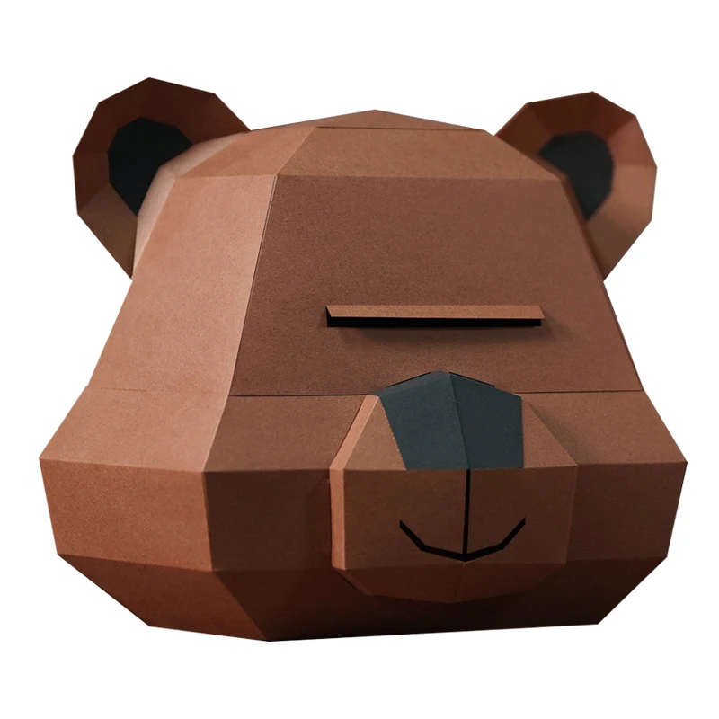 

DIY Paper Bear Mask Model Toys material manual creative Halloween Party show props lovely decorate Image Toys For Handmade Gift
