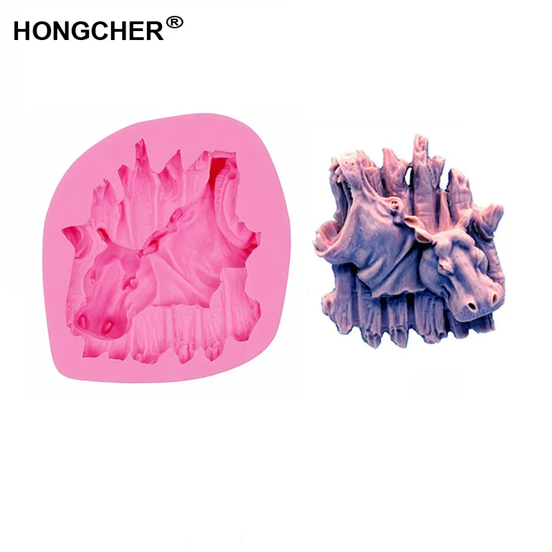 Новая силиконовая форма в виде бегемота для шоколадных конфет Гибкая торта глина