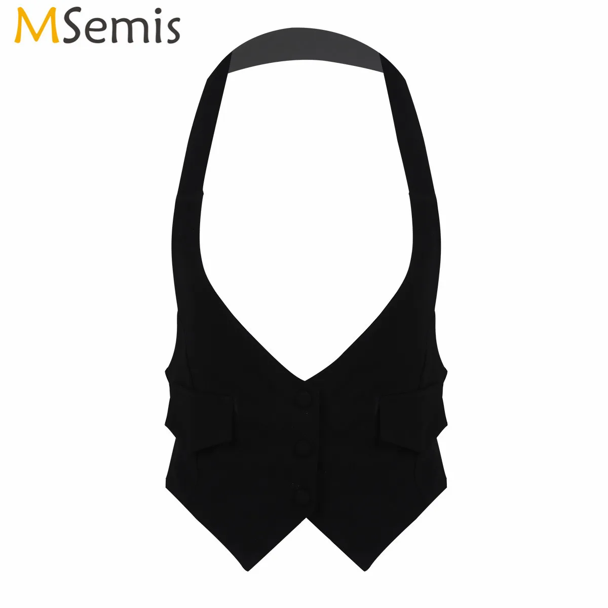 

Womens Waistcoat Vest Vintage Steampunk Dress Backless Jacquard Jacket Casual Solid Halter Neck Short Suit Vest