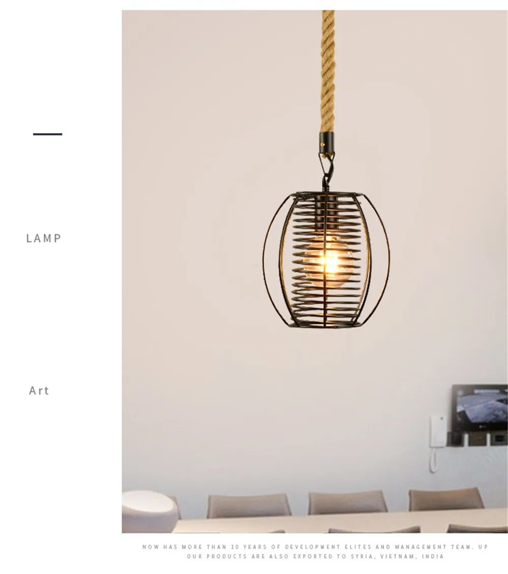 Retro Loft Decor LED Pendant Lamp Edison Industrial Hemp Rope Iron Hanging Light Dining Room Lights Fixtures Indoor Lighting (7)