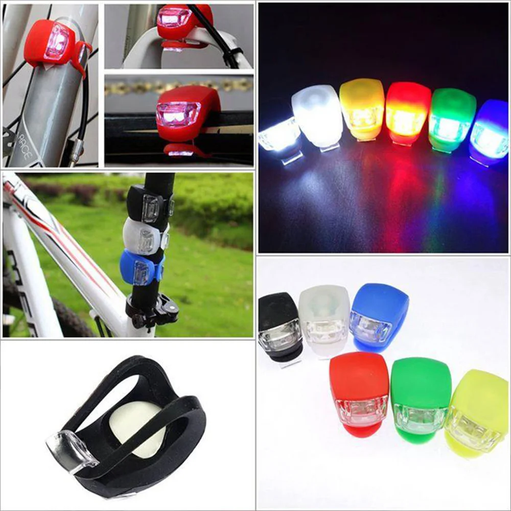 Top Bicycle Front Light Silicone LED Head Front Rear Wheel Bike Light Waterproof Cycling with Battery Bike Lamp Bicycle Accessories 5