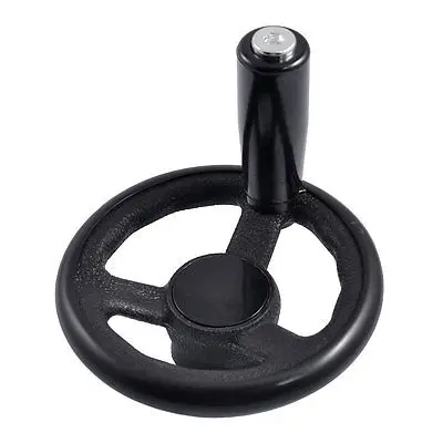 

Black 12mmx100mm 3 Spoke Hand Wheel + Revolving Grip