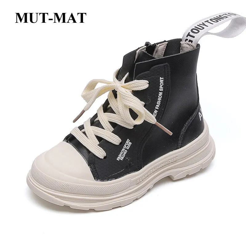 Ботинки для девочек Новинка 2020 года Сезон весна осень Тонкие ботинки Кожаные с