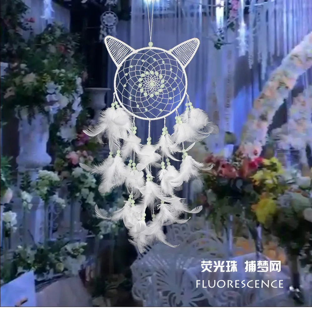 MS7023 New Style Night Light Catcher Dream Hanging Decoration Network of Creative Cat-Shaped Wedding Decoration Bedroom Pendant