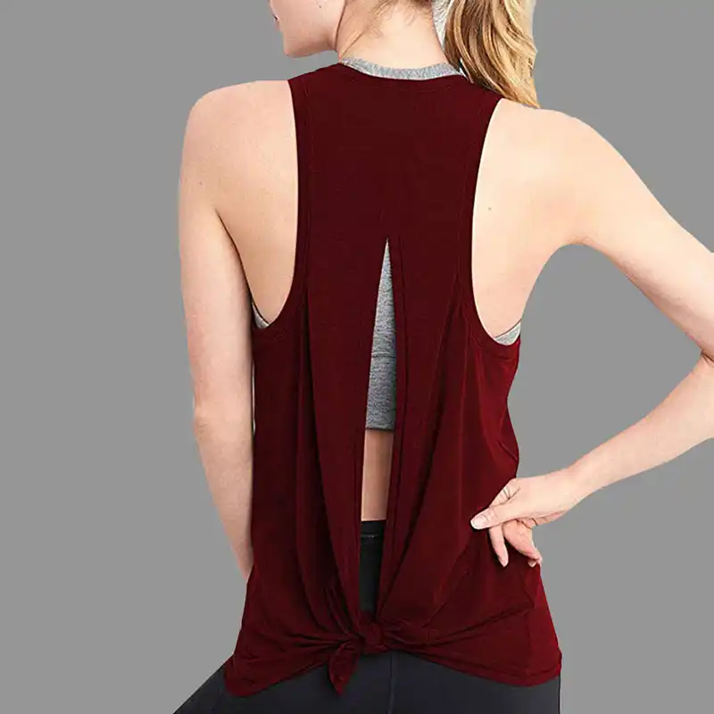 open back exercise tops