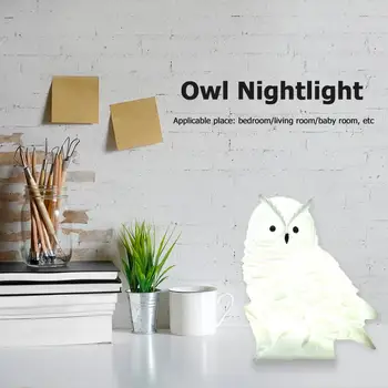 

Cartoon Owl Shape LED Night Light Enamel Cute Expression Correct Confession Bedside Lamp Energy Saving Children Room Decor