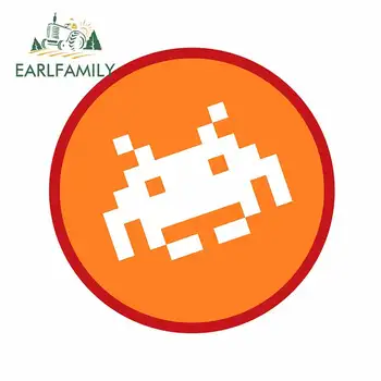 

EARLFAMILY 13cm x 12.8cm for Pixel Alien Invasion Car Stickers RV Laptop Anime VAN Waterproof Decal Personality Car Accessories