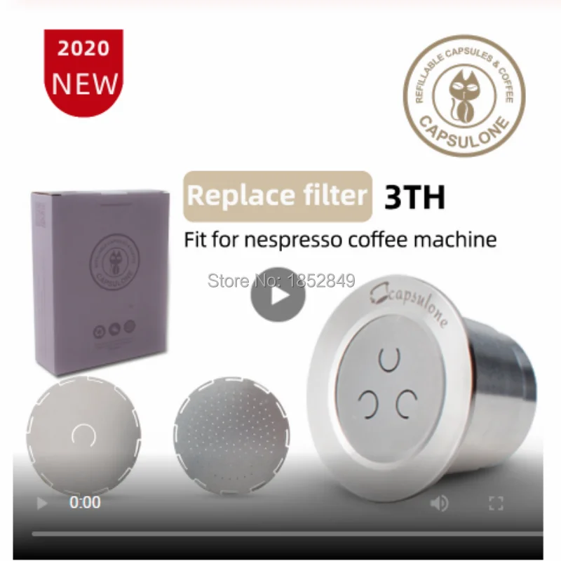 Capsulone STAINLESS STEEL Metal Capsule Compatible Nespresso Machine Refillable Reusable capsule/gift