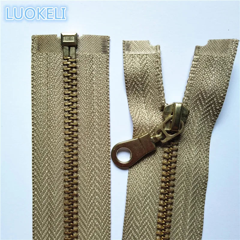 Khaki 2 шт. микс 5# латунная металлическая открывающаяся молния 30-60 см(12-24 дюйма) швейная молния(20 цветов - Цвет: Khaki