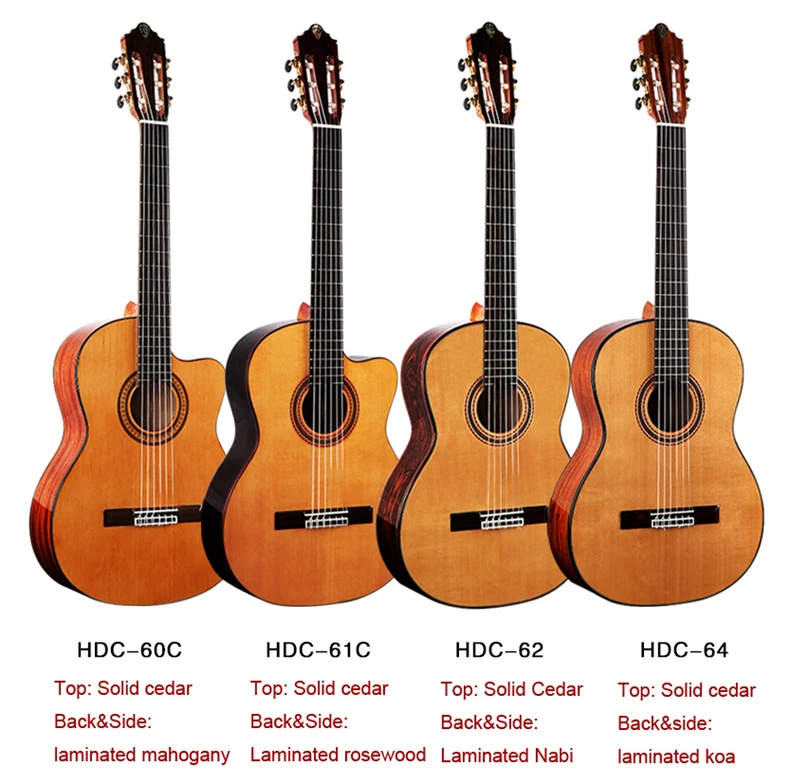 Dadarwood HDC-60 HDC-61 HDC-62 HDC-63 HDC-64 39 дюймов одноцветным верхом, Классическая Гитары, Гитары ra классической