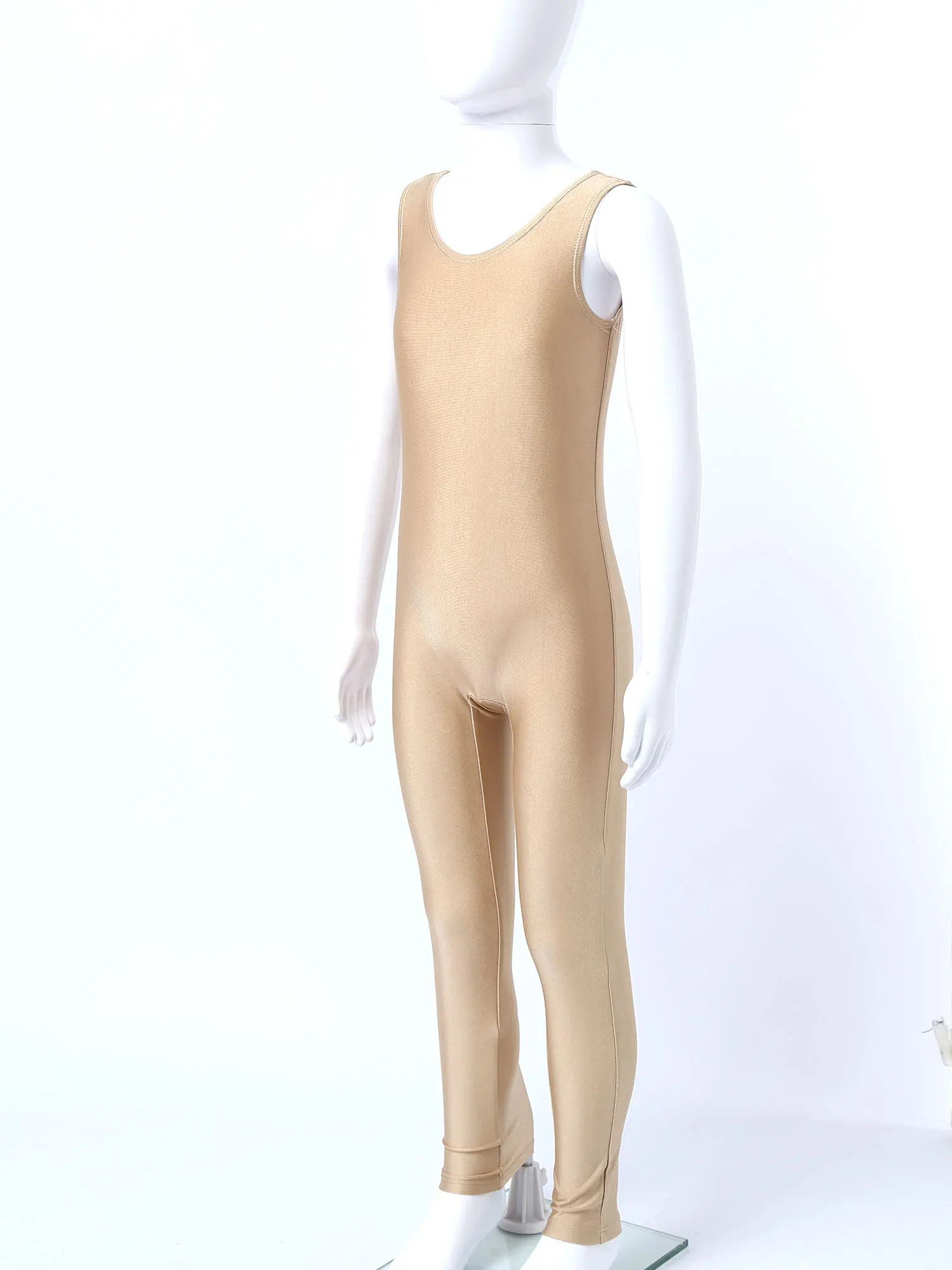 Kids Sleeveless Full Body Ballet Leotard Skin Tight Gymnastics Jumpsuits Bodysuit Dancing Costume Girls Dancewear