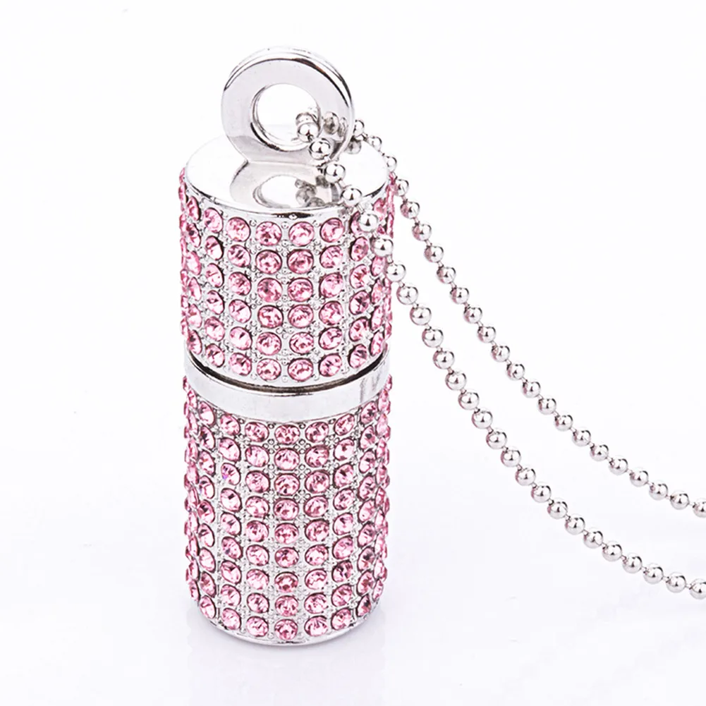 Thumb Drive Jewelry USB 2.0 Flash Drive Crystal 64GB Memory Stick Lipstick Case Zip Drive Metal Pen Drive with Keychain, Pink fastest flash drive