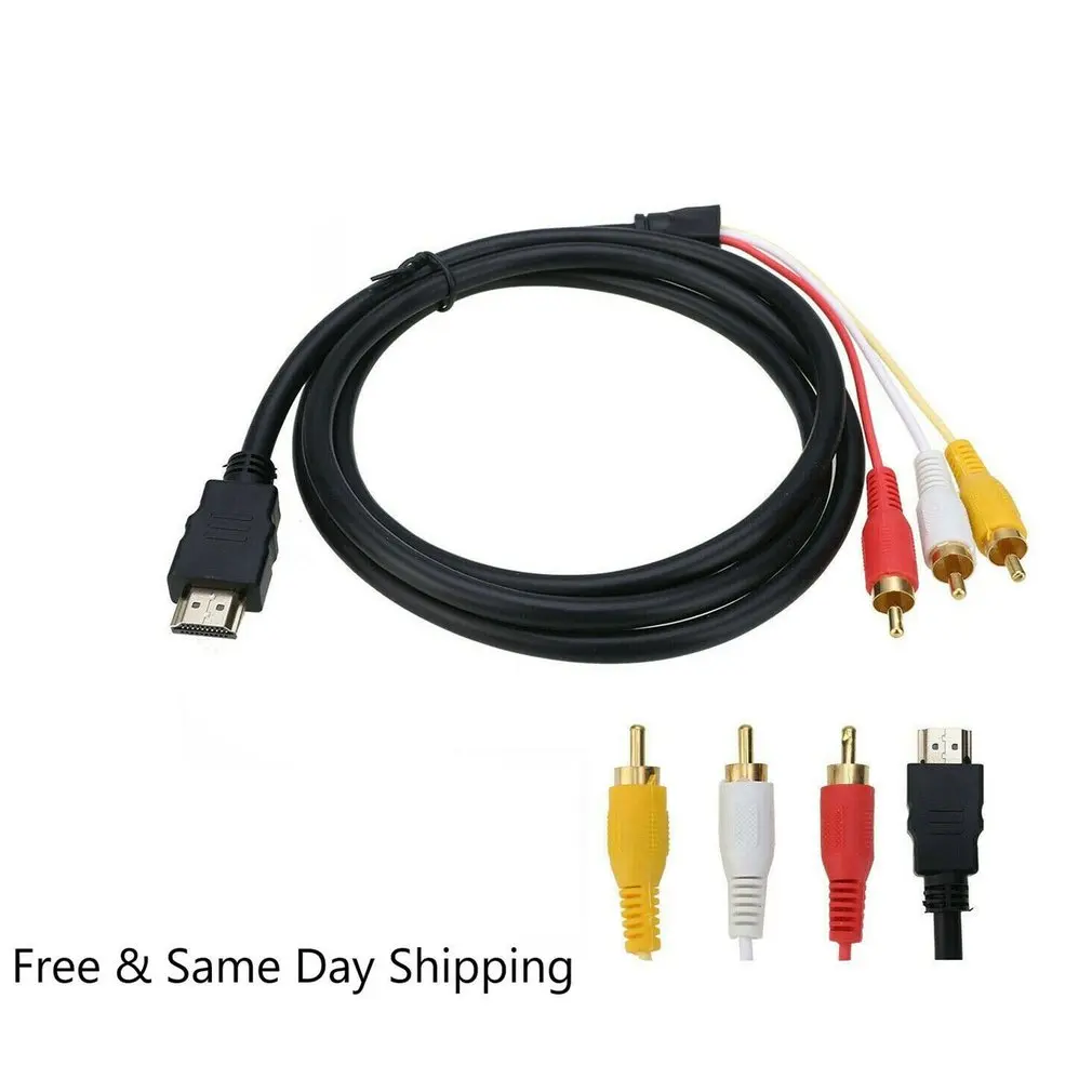 Кабель HDMI 3RCA позолоченный кабель AV трехцветный аудиокабель с разными линиями