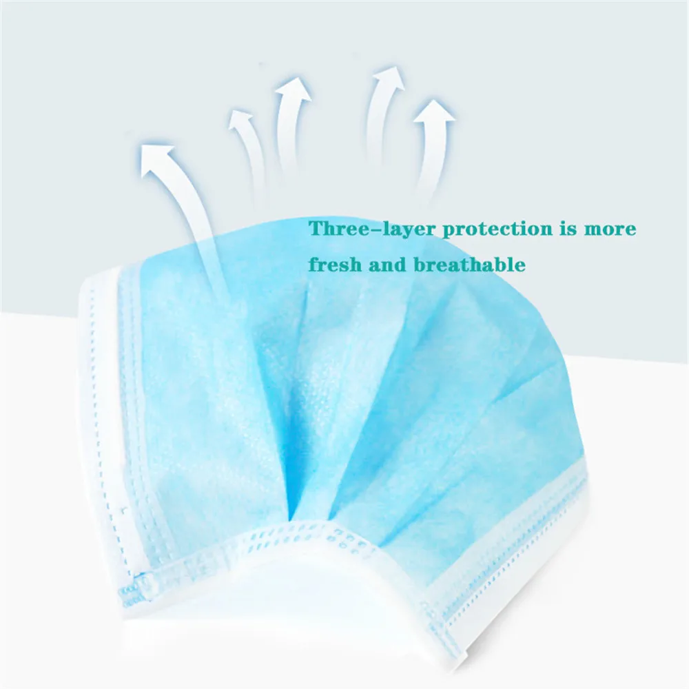 

50pcs/pack Non Woven Disposable Mask Earloop Activated Carbon Anti-Dust Face Masks