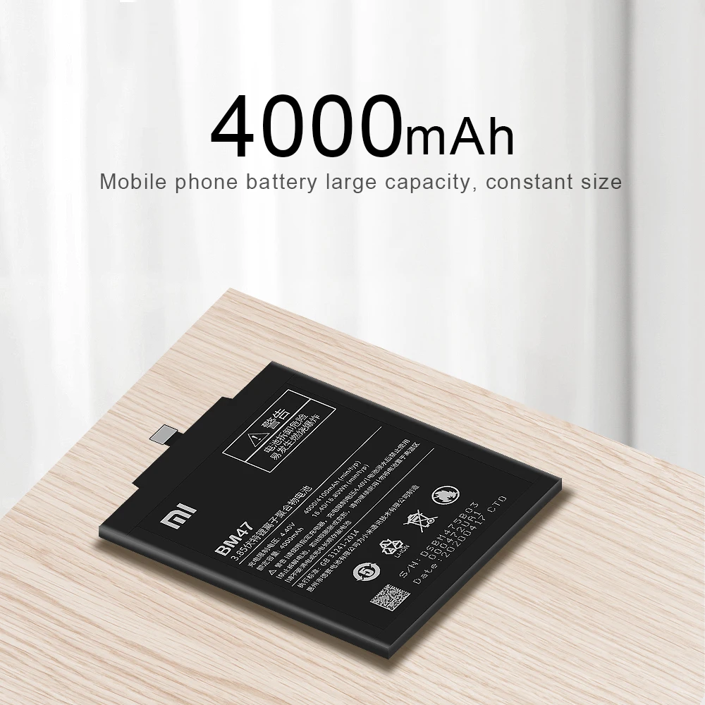 Оригинальный аккумулятор Xiao Mi BM47 4100 мА/ч для Xiaomi Redmi 3S 3X 4X 3 3pro высококачественные