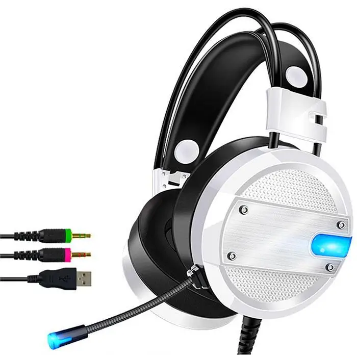 Gaming Headset A60 Subwoofer Headset Noise Reduction 32 20-20000Hz Wired 3.5mm Headphones 2.2m PC 100dB/mW 50mm