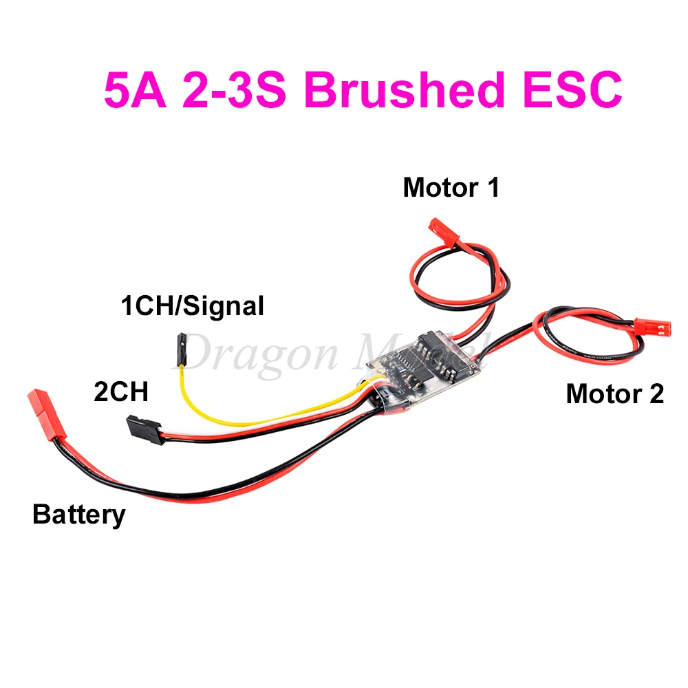 Двойной способ двунаправленный матовый ESC 2 S-3 S Lipo 5A ESC контроль скорости для RC модели лодки Танк 130 180 матовый Мотор Запчасти