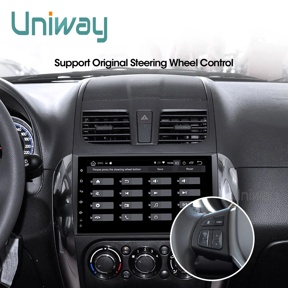 Excellent uniway ATY9071 Android 9.0car dvd for Suzuki SX4 2006 2007 2008 2009 2010 2011 2012 2013 car radio gps  navigation 5