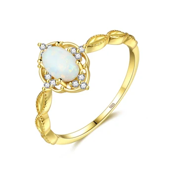 

S925 Sterling Silver Simple Fashion Zircon Opal Women's Ring