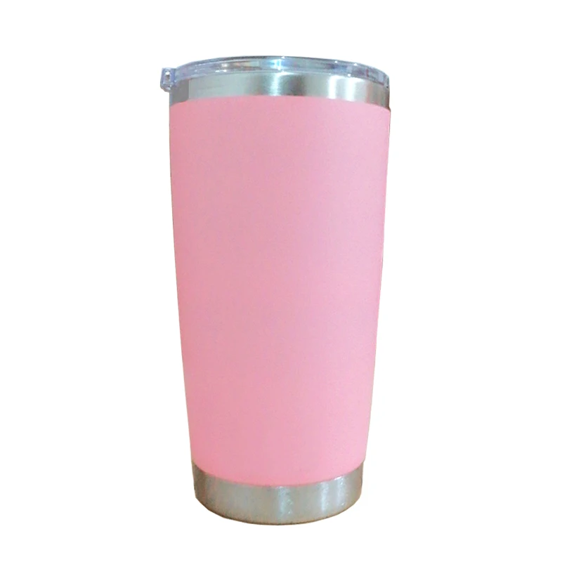 Travel Mug 20 30 OZ Tumbler Stainless Steel Double Wall Vacuum Insulated Mugs 30oz Coffee Cup Outdoor Beer Water Tea Coffee Mugs - Цвет: 20oz pink