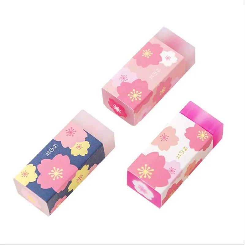 1Pcs Sakura Sandwich Q Bomb Crystal Eraser Rubber Student Creative Office And Stationery School Supplies Color Students