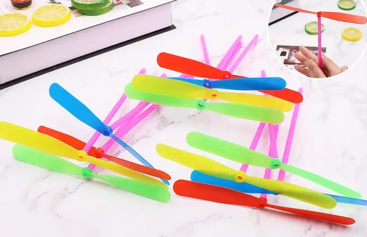 24Pcs/set new funny Plastic Dragonfly Assortment Mini Whirl A Copter Helicopter Gift Toys Birthday for Kids Boy Party Favor