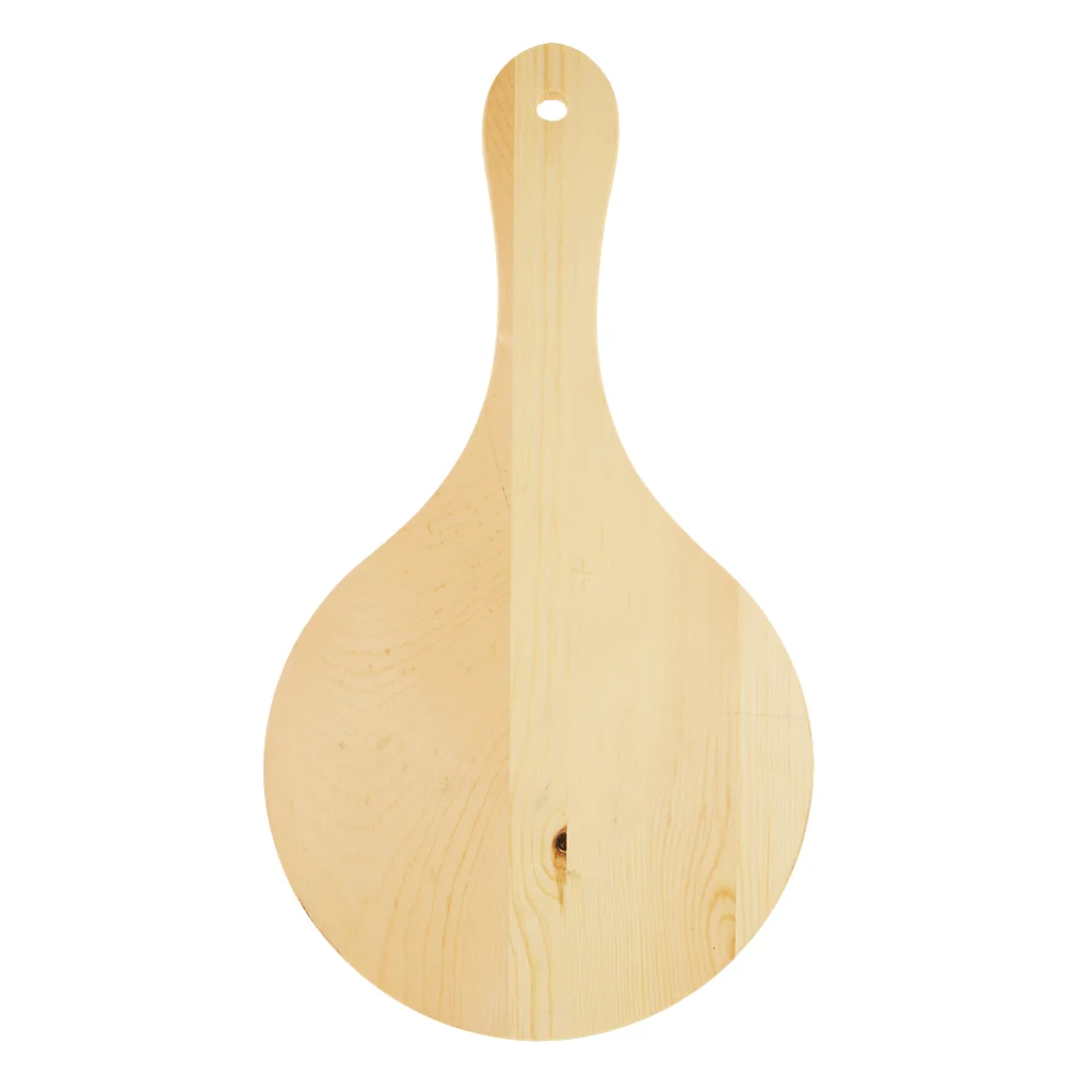 Portable Round Wooden Handheld Compact Makeup Vanity Hand Mirror with Hanging Hole for Bathroom Bedroom