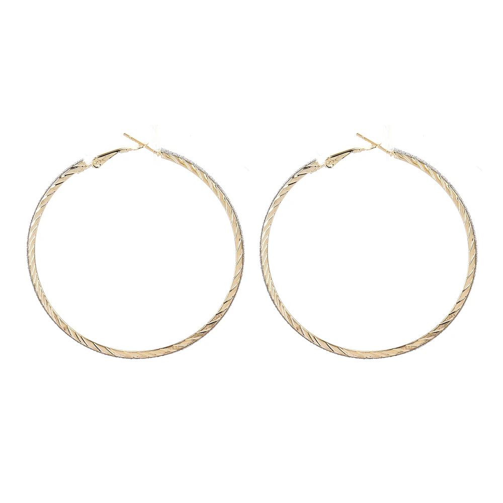 6CM Gold/Silver Hoop Earrings Round Dangle Big Earring Crystal Diamante Jewelry Women Pendientes ER923