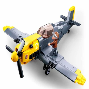 

Sluban 0692 289pcs Military WW2 Air Forces Fighter BF-109 Plane Army Weapon War Model Building Block Toys For Children
