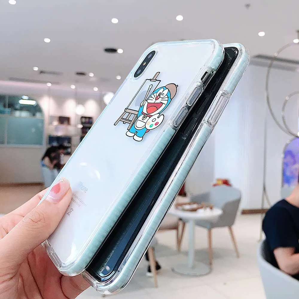 Японский милый Аниме Doraemon Moomin Красочные края чехол для телефона для iphone 11 pro X XS Max Xr 7 8 6 6s plus прозрачный мягкий силиконовый чехол