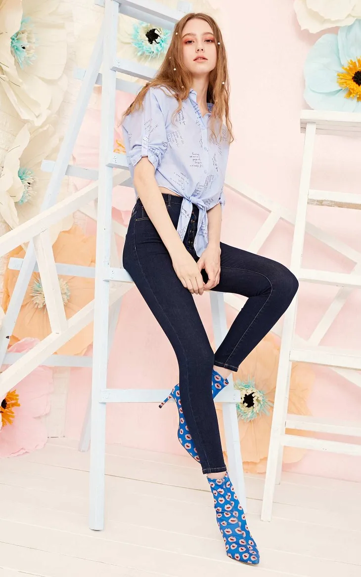 Vero Moda женские облегающие Стрейчевые джинсы с высокой посадкой и декоративными пуговицами с начесом | 319349555