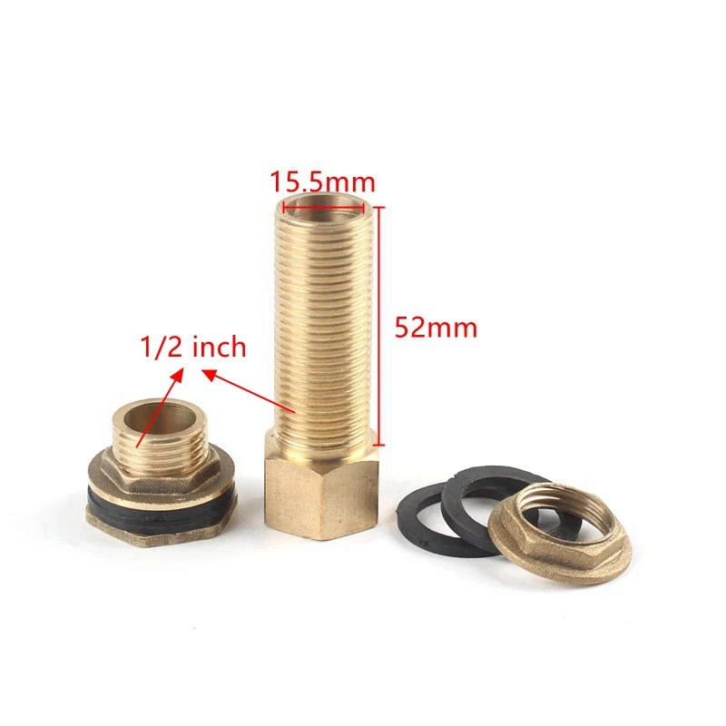 1I2 inch Медный пластиковый бачный соединитель для аквариума 1/2 ''3/4'' пластиковый адаптор для резервуара аквариума удлиняющий Резьбовой Адаптер - Цвет: 1I2 inch