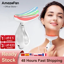 Массажер для лица и шеи AmazeFan, аппарат для фототерапии, для снятия морщин и подбородка, 3 цвета, Led Массажер для лица и шеи AmazeFan, аппарат для фототерапии, для снятия морщин и подбородка, 3 цвета, Led